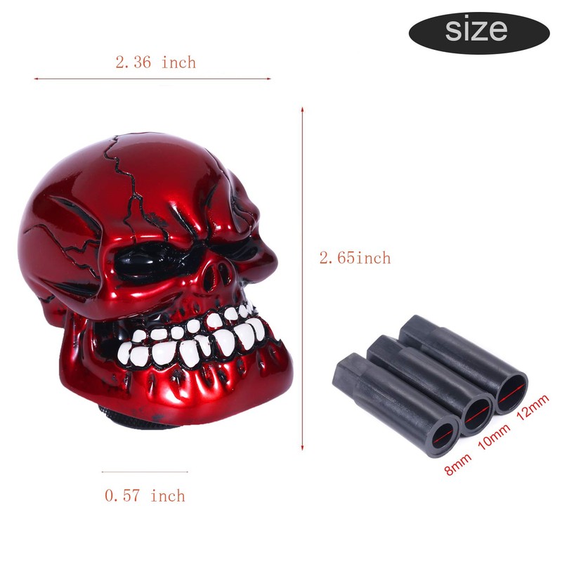 Bashineng Skull Shift Knob Transmissions Gear Shifter Stick Handle Shifting