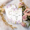 GOLRMC Spring Bridal Shower Invitations, Purple Wildflower Floral Bridal Shower
