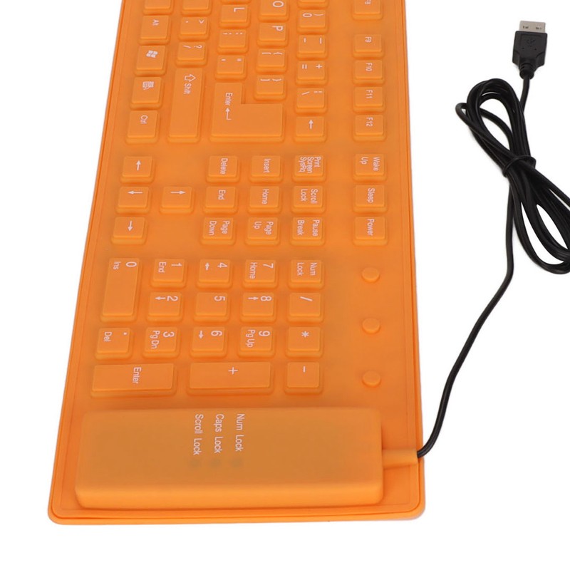 Foldable Silicone Keyboard 108 Keys Silicone Foldable USB Wired Waterproof