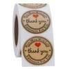 Hylabelest 1.5 Inch Round Kraft Thank You Hand Made with