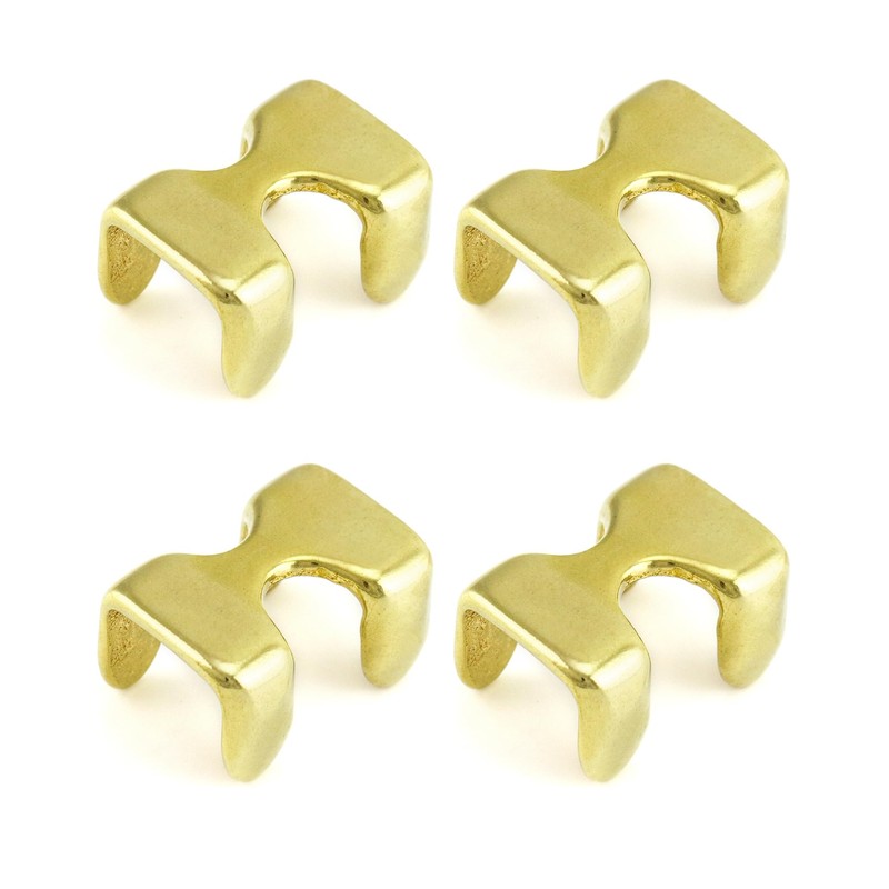 QWORK Metal Rope Clips, 4 Pack Solid Brass Heavy Duty