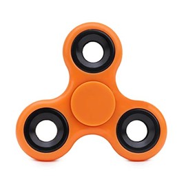 Toyland® Fidget Hand Spinner - Stress and Anxiety Relief - 38 Designs To Choose From (Orange & Black Rings)