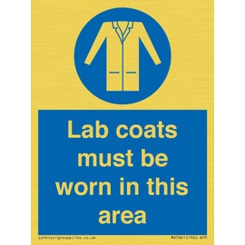 Schild mit Aufschrift "Lab coats must be worn in this area", 75 x 100 mm, A7P
