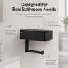 Toilet Paper Holder with Shelf & Storage - Wall Mount,