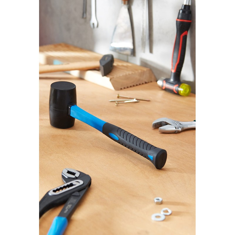 BGS 1960 Rubber Panel Mallet with Fibreglass Shaft, Black/Blue, 250