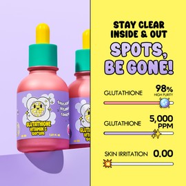 Smilebloom KKOCH Glutathione Vitamin C Serum 50ml | Step-by-Step Discoloration Correcting Serum w/Hyaluronic Acid & Niacinamide | Moisturizing & Hydrating K Beauty Glass Skin Serum (1.69 fl oz)