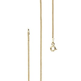 Lijoh LJ1041 Women's 24 Carat Gold-Plated Curb Chain 925 Sterling Silver (1.4 mm) Gold Women's Necklace Lengths: 40 cm to 70 cm, Gold