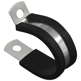 20 PCS Stainless Steel Rubber Cushioned R Shape Clamps,Cable Mounting Hose Pipe Clamps,Rubber Lined P Clips (25mm)