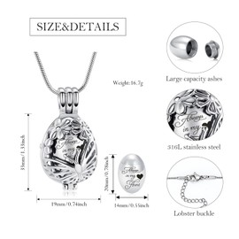 Teardrop Butterfly Urn Necklace for Ashes Cremation Jewelry for Women Men Stainless Steel Hollow Jar Memorial Necklaces Ash Holder for Human Pets Keepsake Jewelry for Loved Ones with Fill Tool