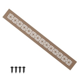 PATIKIL 16 x 2 Inch Door Air Vent Cover, Heavy Duty Aluminum Grille Ventilation Cover Louvered with Mounting Screws for Cabinet Wardrobe Door, Brown