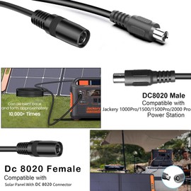for Jackery 1000V2/1500/2000 V2 Pro Plus Extension Cable 16.5Ft DC 8020 Extension Cord fit Jackery SolarSaga Solar Panel to Jackery Explorer Pro & Plus Series Portable Power Station Solar Generator