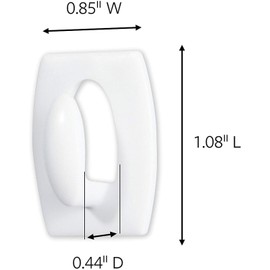 Command Mini Hooks, White, 6-Hooks, 8-Strips, Organize Damage-Free