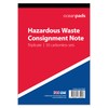 Ocean Pads Hazardous Waste Consignment Note Pad HWCN01v112, A4, 3-Parts