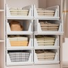 Proarea Stackable Plastic Storage Basket Closet Organizer Bin Foldable Clothes