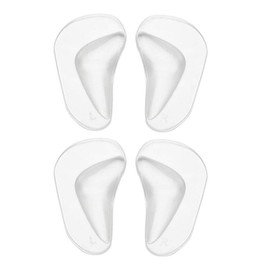 2 pares/juego de almohadillas ortopédicas de silicona para pies, soporte para arco, plantillas para zapatos, almohadillas adhesivas para el arco para aliviar la presión y el dolor(Transparente)