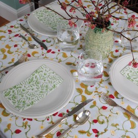 Stxy's 100 Green Floral Napkins (3ply) Spring Paper Guest Towels for Bathroom Green and White Floral napkins Toile, Block Print Disposable Guest towels for Bridal Shower, Dinner, Wedding, Decoupage