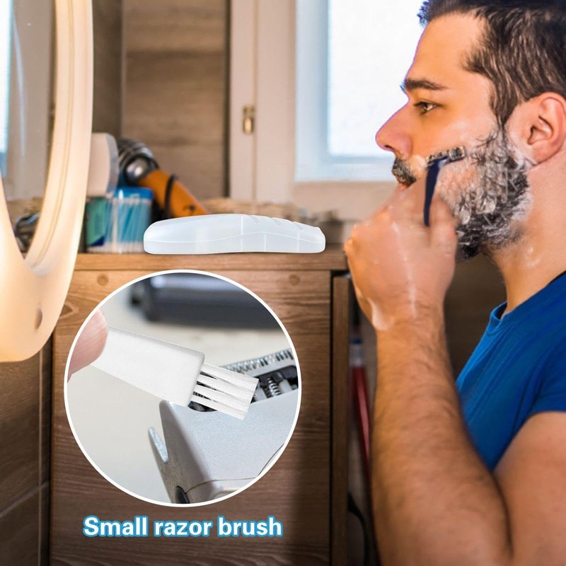 Pack of 2 Transparent Waterproof Shaving Case and 2 Brushes,