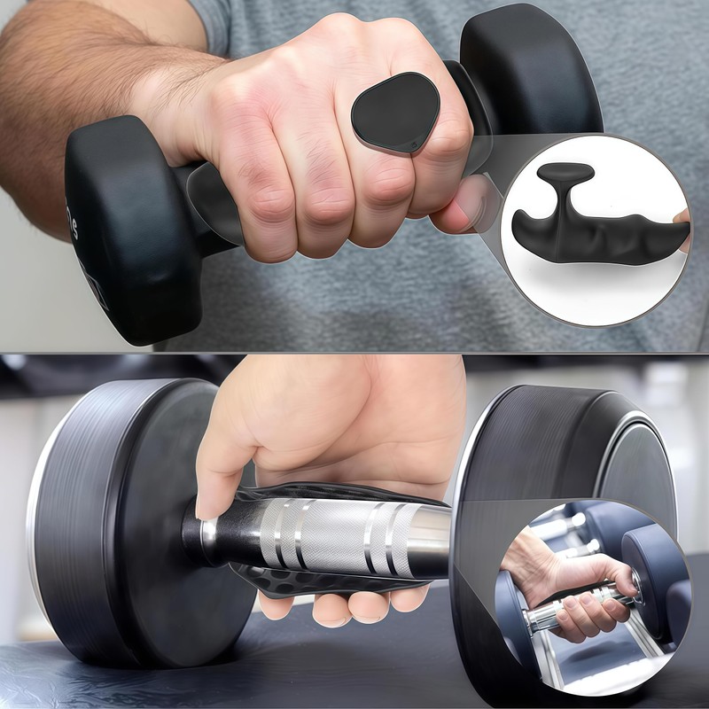 Rubber Gym Grips Fingerless Workout Grips - Ergonomic Rubber Hand
