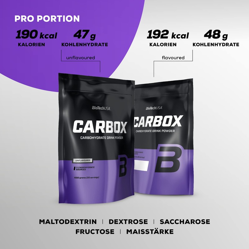 BioTechUSA Carbox Carbohydrate Complex Energy Increase Before, During and After