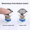 DMWD 2PCS 19MM Momentary Push Button Switch 12V-24V Ring Led