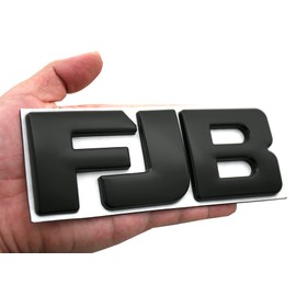 1x FJB Car Stickers Emblems 3D Raised Strong Adhesive Decals Tailgate Insert Letters Alloy Car Truck Accessories Edition Badge (Black)