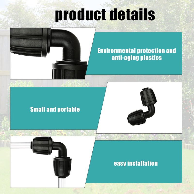 Menibeuty Gardena Irrigation System Connectors, 90° Degree Bend, Angle Connector,
