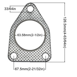 YGQ 31644 Exhaust Flange Gasket Compatible with Acura TSX Honda Accord 2004 2005 2006 2007 2008 2009 2010 2011 2012 2013 2014