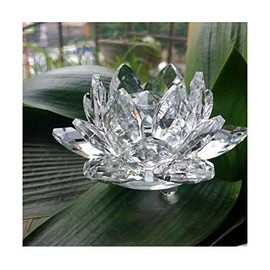 MSZSA CRYSTAL LOTUS FLOWER ORNAMENT LARGE CRYSTOCRAFT HOME DECOR FREE P&P UK (White)