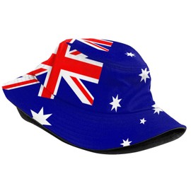 Cute Australia Flag Bucket Hats Fashion Sun Cap Packable Outdoor Australian Patriotic Fisherman Hat for Women Men