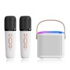 Karaoke Machine, Portable Bluetooth Speaker with Microphones for Adults and