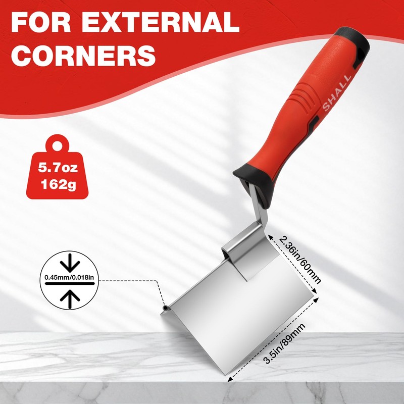 SHALL Stainless Steel Corner Trowel Set, Inner & Outer Angled