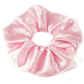 Mytoptrendz® Large Luxurious Smooth Soft Silky Satin Plain Scrunchie Ponytail Hairbands Traceless For Girls Women Thick Curly Hair - (Light Pink)