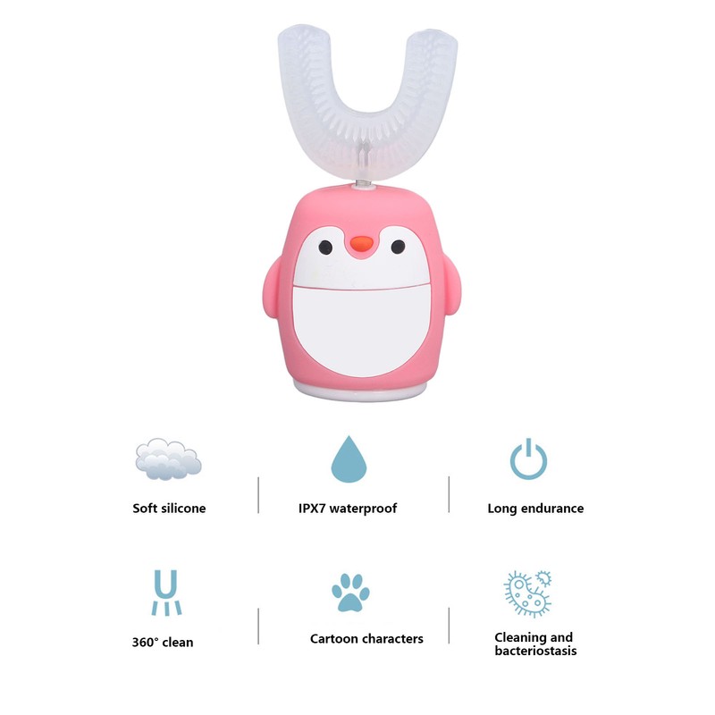 Intelligent U Shaped Toothbrush 360° Oral Cleaning Cartoon Electric Toothbrush