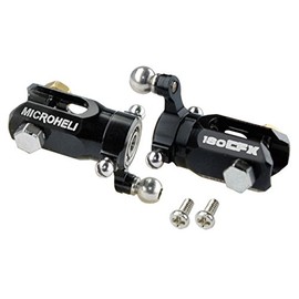 Microheli 7075 Triple Bearing Weighted Tail Blade Grip Set (Black) - Blade 180 CFX