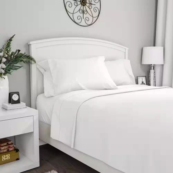 Does not apply 4-Piece White Solid 75 Thread Count Polyester