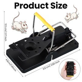 Qualirey 24 Pcs Mouse Traps Plastic Mice Trap House Indoor Rat Trap Quick Effective Safe Mouse Traps for Warehouse Garden Kitchen 3.86 x 1.81 x 2.17 Inch (Black,Yellow)
