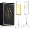 ROXBURGH Mr and Mrs Wedding Champagne Flutes, Bride and Groom