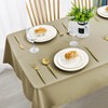 DWCN Table Cloth Wipeable Tablecloths Wipe Clean Tablecloth Rectangular Khaki
