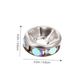 Operitacx 200pcs Wheel Spacer Bead Rhinestone Beads Jewelry Making Accessories Large Hole Beads Rhinestones Beads Kit Circle Lucky DIY Jewelry Accessories Bracelet Loose Beads Alloy Silver