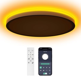 Aphyni φ30cm Bathroom Light, Supports Backlit Night Light Mode, 24W 2800lm 3000-6500K Dimmable Ceiling Light with Night Light, Remote & APP Control for Living Room Bedroom Bathroom Children's Room