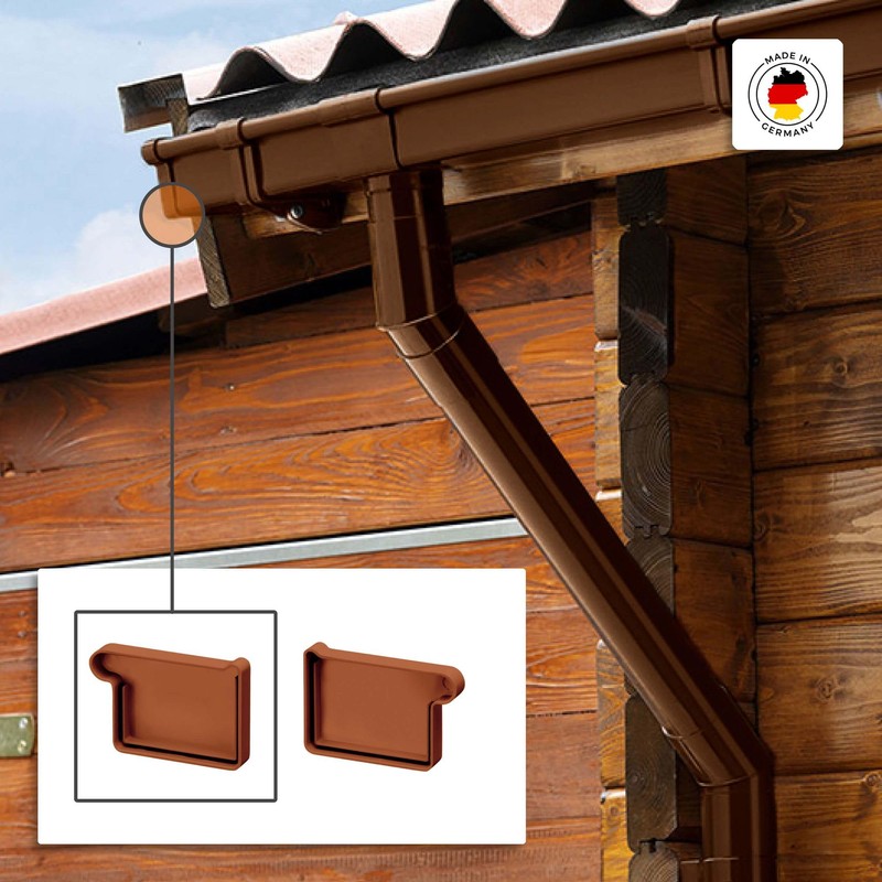 INEFA Gutter End Piece Box Gutter PVC NW83 / 83