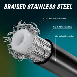 MoKitDora 14" Handlebar Front Upper Brake Line Cable for Harley Softail 2011-2017 Heritage FLSTC Fat Boy FLSTF with ABS Brakes, Black