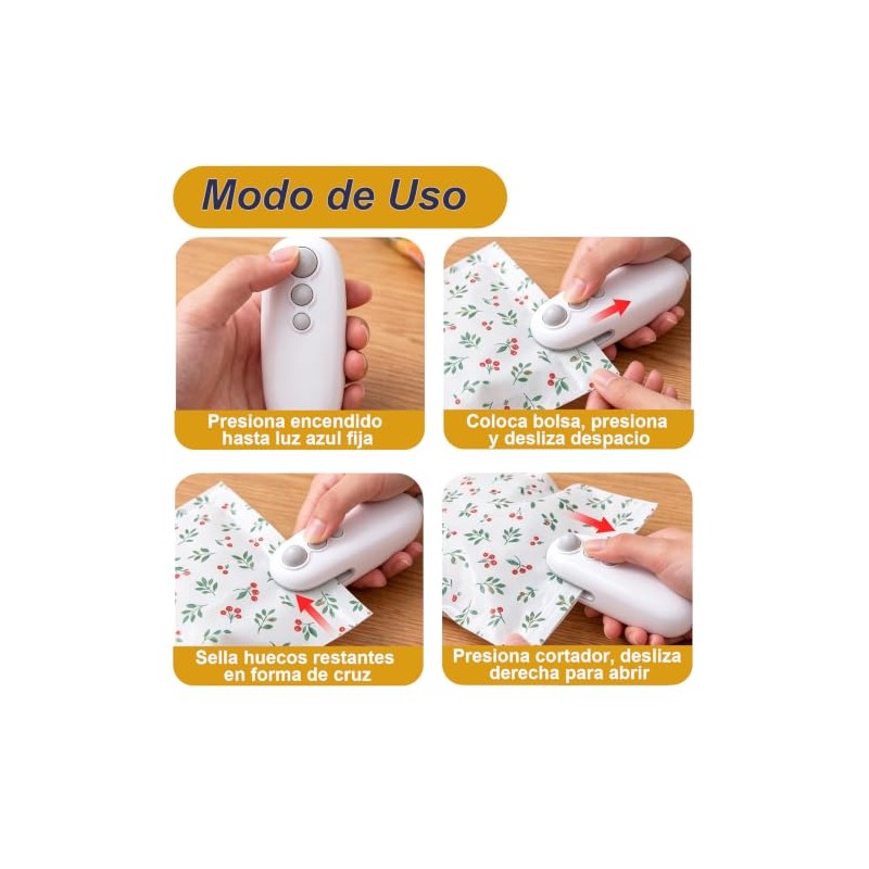 2pcs Selladora De Bolsas Plásticas, Prueba Humedad Alimentos y Artículosz