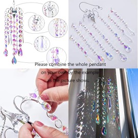 H&D HYALINE Chandelier Crystal Wind Chimes – AB Coating Prism Pendant Suncatcher Gift