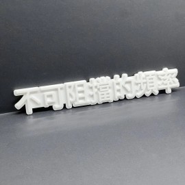 Emblem Badge JDM 3D Car Emblem – Unstoppable Frequency Chinese Badge Gloss White 1pcs