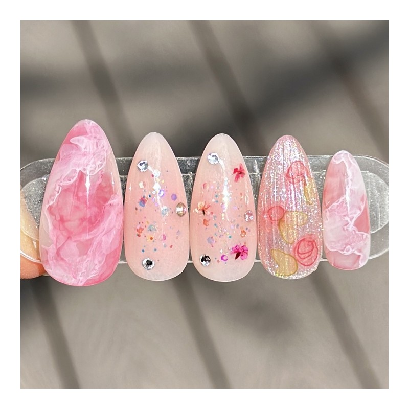Spring Smell Handmade Nail Tips - Long Coffin / 봄내음