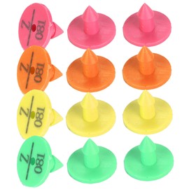 EVTSCAN Livestock Animal Ear Tagging Pliers, 100 Pieces High-Quality Plastic Animal Livestock Ear Tag for Rabbit Dog Marker Label (Rose Red)