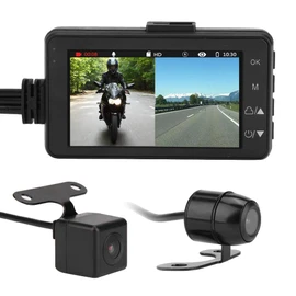 Motorcycle Dash Cam, 1080p Motorbike Camera Front and Rear 120° Wide Angle, Sport Driving Recorder Dashcam with 3in LCD Screen, Loop Recording Ultra Waterproof for Motorcycle