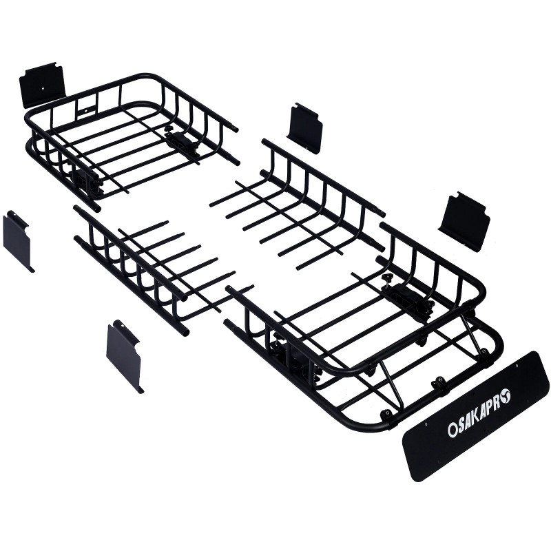 64in Rooftop Cargo Carrier Basket Motoring Roof Rack Top Mount