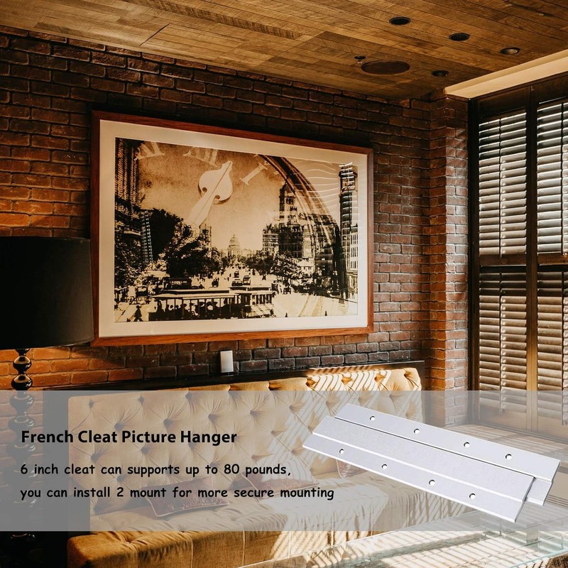 French Cleat Picture Hanger 6 Inches Aluminum Z Hanger Supports